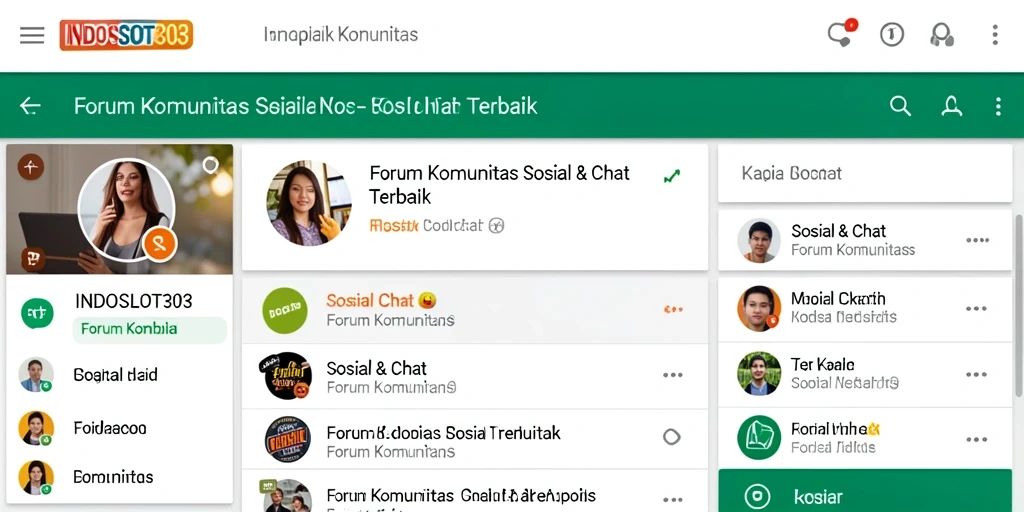 Tampilan antarmuka aplikasi Forum Komunitas INDOSLOT303