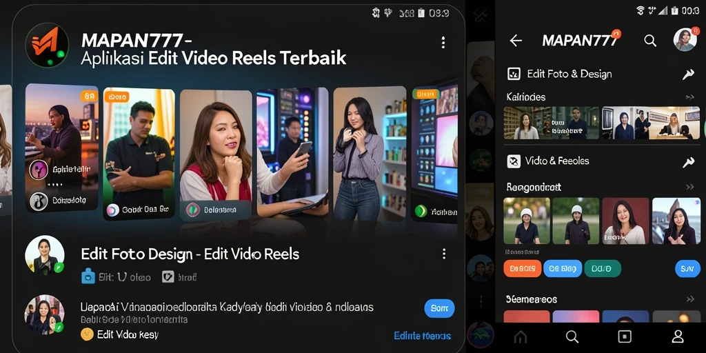 Screenshot antarmuka MAPAN777 menampilkan fitur Edit Video Reels yang menarik.