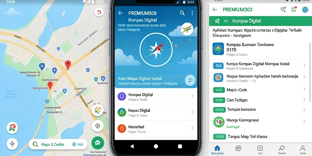Antarmuka kompas digital PREMIUM303 yang user-friendly.