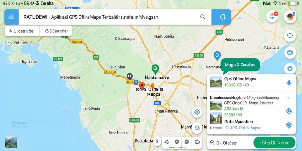 Antarmuka intuitif RATUDEWI untuk navigasi GPS offline.