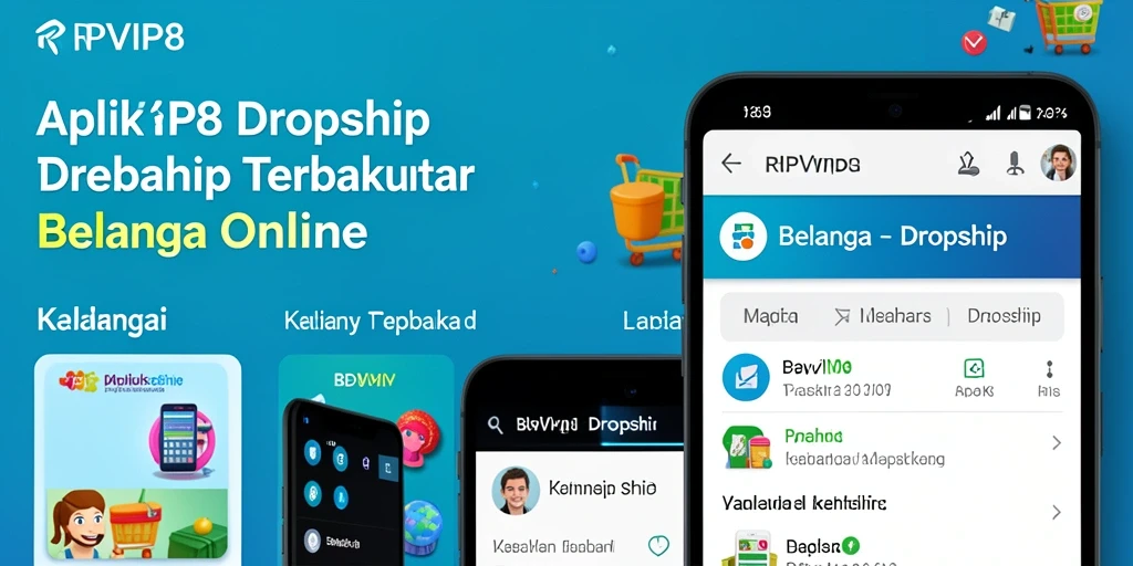 Antarmuka aplikasi RPVIP8 yang memungkinkan kemudahan berbelanja secara dropship.