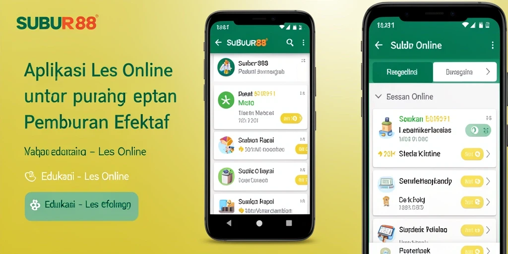 Antarmuka SUBUR88 menampilkan fitur Les Online yang lengkap dan menarik.
