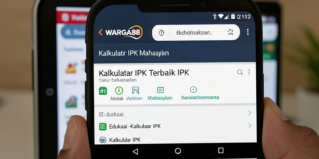 Tampilan antarmuka WARGA88 saat menghitung IPK dengan mudah.