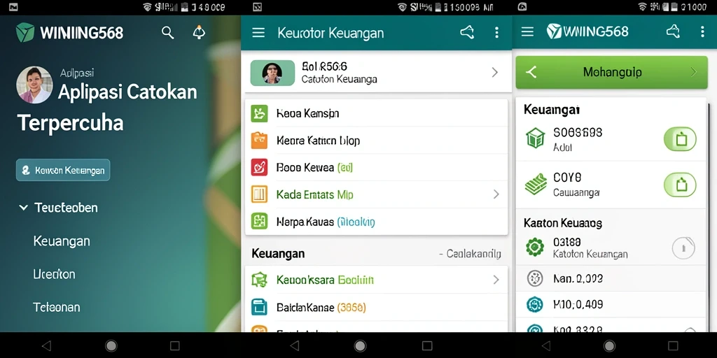 Tampilan antarmuka sederhana WINNING568 untuk Catatan Keuangan.